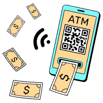 Cardless Withdrawal Illustration from London Set