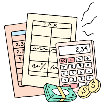 Computing Taxes 3 Illustration from Bruxelles Set