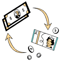 Finance Currency Exchange Illustration from London Set