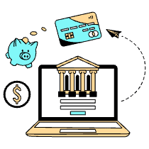 Online Banking Laptop Illustration from London Set