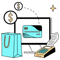 Online Transaction Pc Illustration from London Set