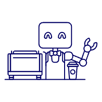Barista Robot Illustration from UX Line Set