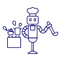 Cooking Robot 2 Illustration from UX Line Set