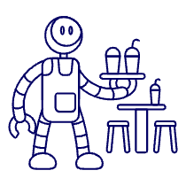 Waiter Robot 3 Illustration from UX Line Set