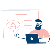 Designer Giving A Keynote 2 Illustration from Free illustrations Set