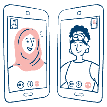 Facetime Meeting 1 Illustration from Free illustrations Set