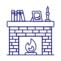 Brick Fireplace Illustration from UX Line Set