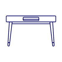 Modern Desk Illustration from UX Line Set