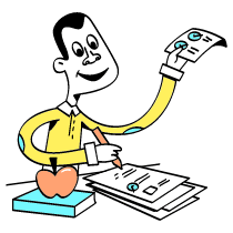 Teacher Grading Papers Illustration from Havana Set
