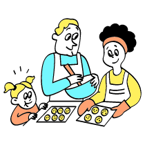 Cooking For Family Illustration from Havana Set