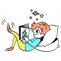 Reading A Book Illustration from Havana Set