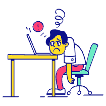 Overworked Employee Illustration from Free illustrations Set