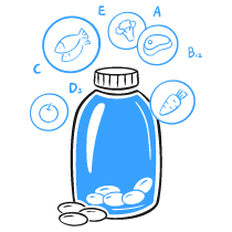 Food Supplements Illustration from Brooklyn Set