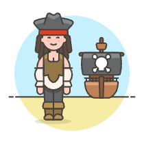Sailing Ship Pirate 2 Illustration from UX Colors Set