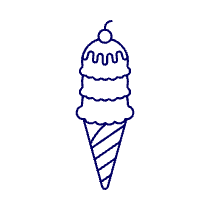 Triple Scoop Cone Illustration from UX Line Set