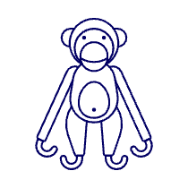 Wooden Monkey Doll Illustration from UX Line Set