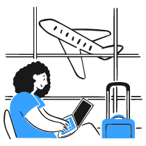 Digital Nomad Working In Airport 1 illustration - Free transparent PNG, SVG. No Sign up needed.