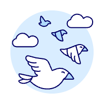 Flock Bird Illustration from UX Duotone Set