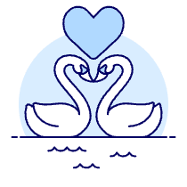 Love Swan Illustration from UX Duotone Set