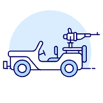 Armed Jeep Illustration from UX Duotone Set