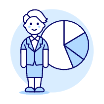 Businessman Pie Chart 4 Illustration from UX Duotone Set