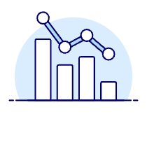 Decreasing Line Bar Chart Illustration from UX Duotone Set