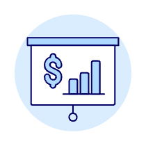 Projector Money Graph Illustration from UX Duotone Set