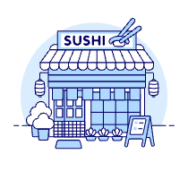 Sushi Bar Illustration from UX Duotone Set