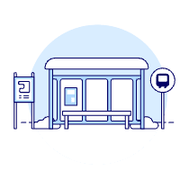 Bus Stop Illustration from UX Duotone Set