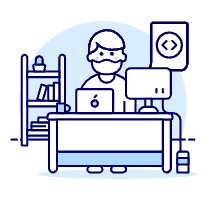 Coding Workstation 1 Illustration from UX Duotone Set