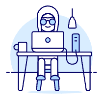 Hacker Working 2 1 Illustration from UX Duotone Set