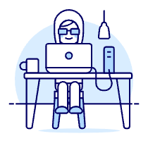 Hacker Working 2 4 Illustration from UX Duotone Set