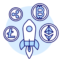 Crypto Rocket Illustration from UX Duotone Set