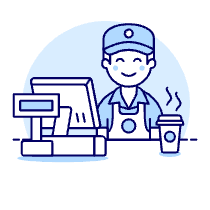 Coffee Shop Cashier 1 1 Illustration from UX Duotone Set
