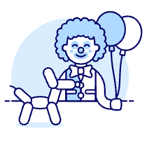 Clown Balloons Illustration from UX Duotone Set