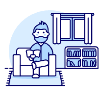 Ralex Sit Reading 4 Illustration from UX Duotone Set