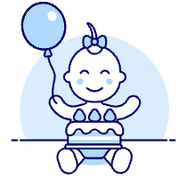 Baby Cake Birthday 1 Illustration from UX Duotone Set