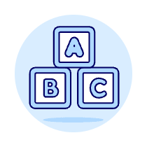 Learning Toy Alphabet Illustration from UX Duotone Set