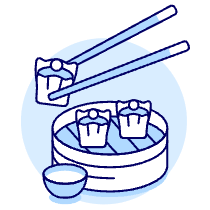Steam Wonton Illustration from UX Duotone Set