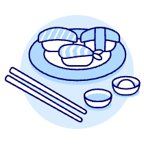 Sushi Plate Illustration from UX Duotone Set