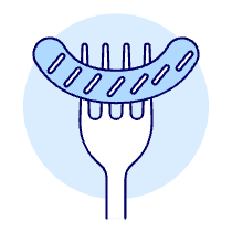 Sausage Fork Illustration from UX Duotone Set