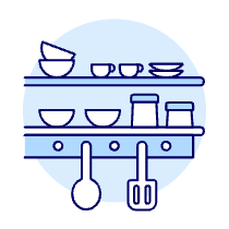Cookware Shelf Illustration from UX Duotone Set