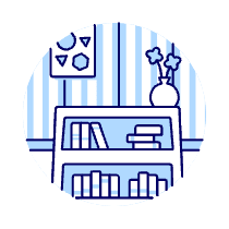 Book Shelf Background Illustration from UX Duotone Set