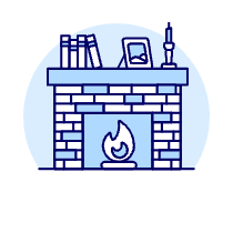 Brick Fireplace Illustration from UX Duotone Set