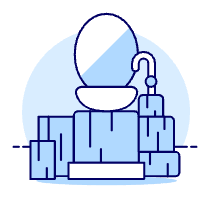 Modern Sink Mirror Illustration from UX Duotone Set