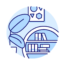 Round Bookshelf Illustration from UX Duotone Set