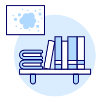 Wall Bookshelf Illustration from UX Duotone Set