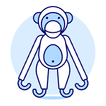 Wooden Monkey Doll Illustration from UX Duotone Set