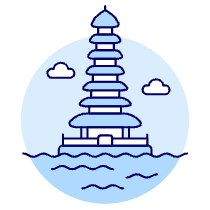 Bali Pagoda Illustration from UX Duotone Set