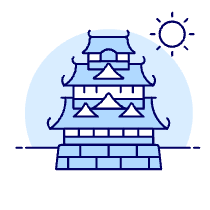 Japanese Castle Illustration from UX Duotone Set